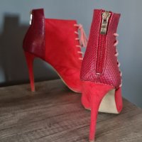 Уникални дамски обувки на ток с връзки , снимка 4 - Дамски обувки на ток - 43941209