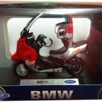 Детска играчка мотор метален BMW C1 Welly, снимка 1 - Коли, камиони, мотори, писти - 27297972