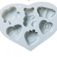 Мъче сърце чаша големи дълбок силиконов молд форма фондан шоколад гипс сапун декор , снимка 2 - Форми - 40101822
