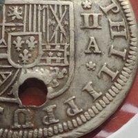 Сребърна монета 2 реала 1723г. Филип пети Мадрид Испания 12204, снимка 5 - Нумизматика и бонистика - 42987513