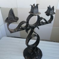 Ретро, свещник от ковано желязо, снимка 1 - Антикварни и старинни предмети - 43921275