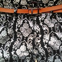 Спортно-елегантен панталон в черно и сребристо сиво с коланче ,внос от Италия, снимка 6 - Панталони - 27005414