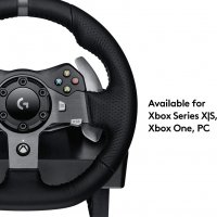 Logitech G920 Кожен Волан с Педали за Xbox One Series S/X PC MAC, снимка 5 - Аксесоари - 39290819