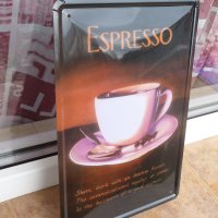 Метална табела кафе Еспресо 3 в 1 кафене кафенце бар машина, снимка 2 - Картини - 13976058