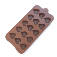 2212 Силиконова форма за шоколадови бонбони и лед Сърчица, снимка 3 - Форми - 33172718