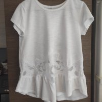 Дамска/юношеска бяла тениска , снимка 1 - Тениски - 37540067