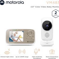 Видео бебефон MOTOROLA BABY MONITOR VM483 2.8″ White * Безплатна доставка * Гаранция 2 години, снимка 2 - Бебефони - 43593513