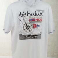 Бяла памучна мъжка спортна блуза Nebulus - 2XL, снимка 3 - Спортни дрехи, екипи - 43116557