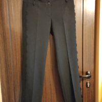 черен панталон с дантелен кант, снимка 1 - Панталони - 42951288