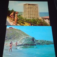 Две стари картички  Българското Черноморие АХТОПОЛ къмпинг Делфин, Златни пясъци хотел Берлин 22536, снимка 1 - Колекции - 43099282