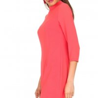 Страхотна рокля в цвят корал Aaiko & подарък нов шал Alba moda, снимка 3 - Рокли - 36984404