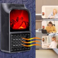 Мини печка духалка 1000 вата Flame Heater имитираща жив огън, снимка 4 - Други - 33290968