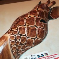 маска дървена жираф 50см 3012221226, снимка 5 - Антикварни и старинни предмети - 39143374