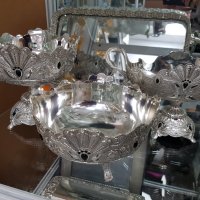 Красиви метални купи и бонбониери със сребърно покритие, снимка 1 - Аксесоари за кухня - 43780853