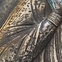 Сребърна икона Свети Николай Чудотворец/сребро 925/, снимка 3 - Икони - 38829136