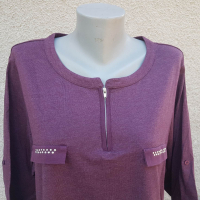 4XL  Нова  блуза с цип , снимка 2 - Блузи с дълъг ръкав и пуловери - 36479818