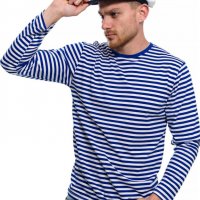 Нов мъжки моряшки комплект: моряшка блуза с дълъг ръкав и капитанска шапка, снимка 14 - Блузи - 32771009