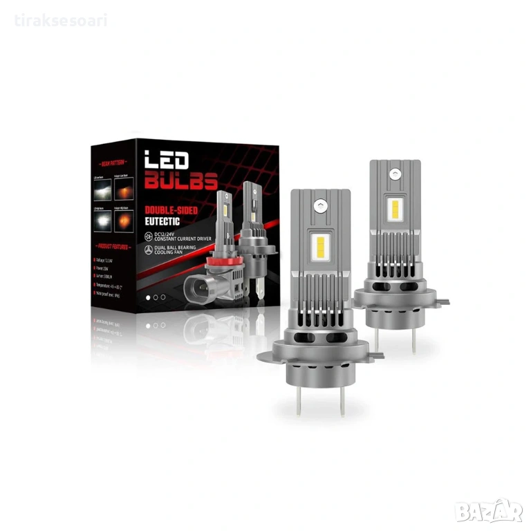 2025 LED диодни крушки H7 240W 12V/24V 350% светлина MINI, снимка 1