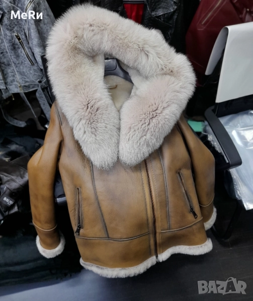 Кожух естествена кожа и косъм , снимка 1