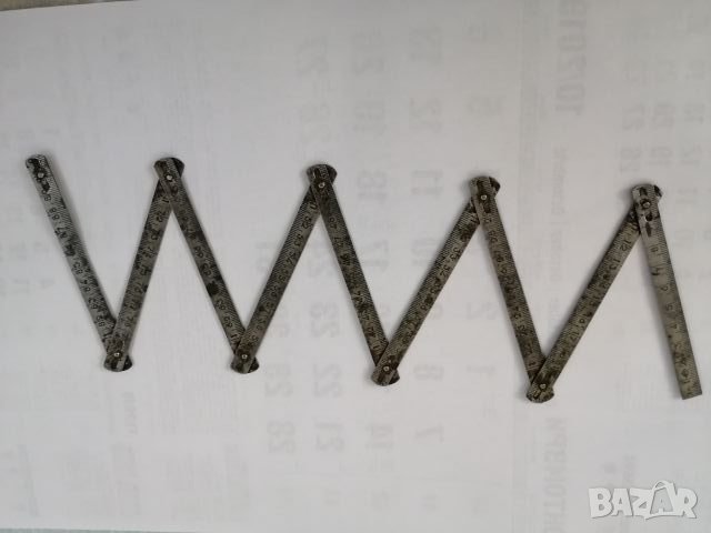 Стар згъваем железен метър. , снимка 1