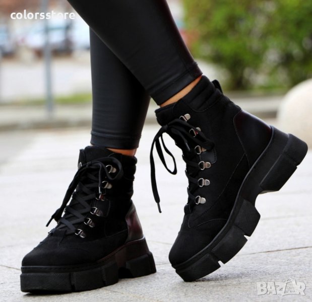 Равни боти - черен велур - BB3, снимка 1