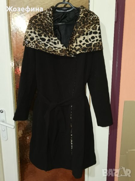 Стилно италианско палто с яка от окраска на ягуар James iakeland, снимка 1