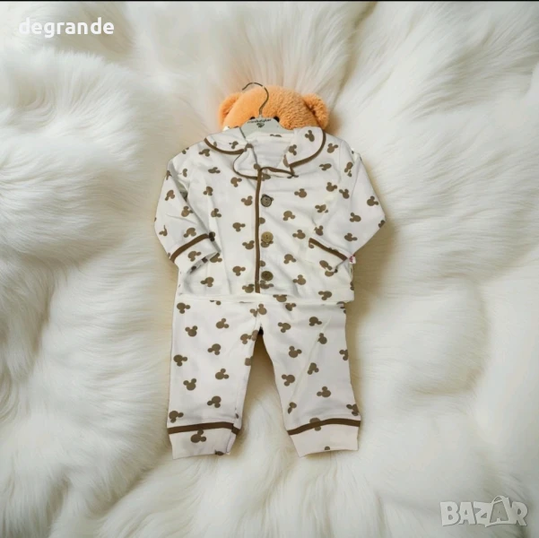 ШОК ЦЕНА Бебешко комплектче  с мечета в синьо и кафяво., снимка 1
