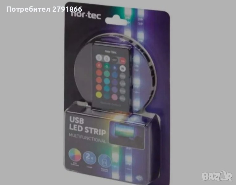 USB LED лента Nor-Tec 2бр 50 см, снимка 1