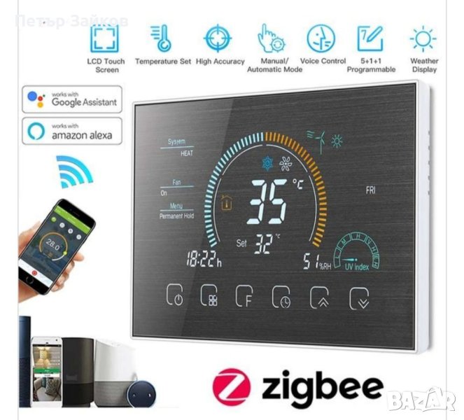 Термостат ZigBee Beca BHT-8000GBLZB, снимка 1