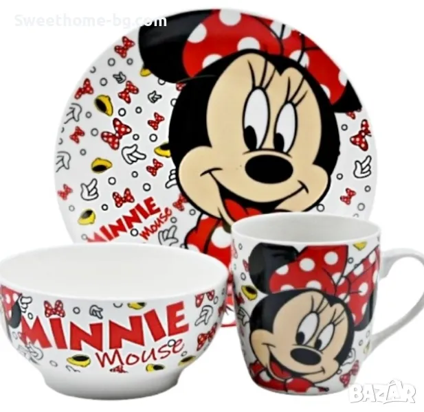 Детски сервиз за хранене - Мини Маус, снимка 1