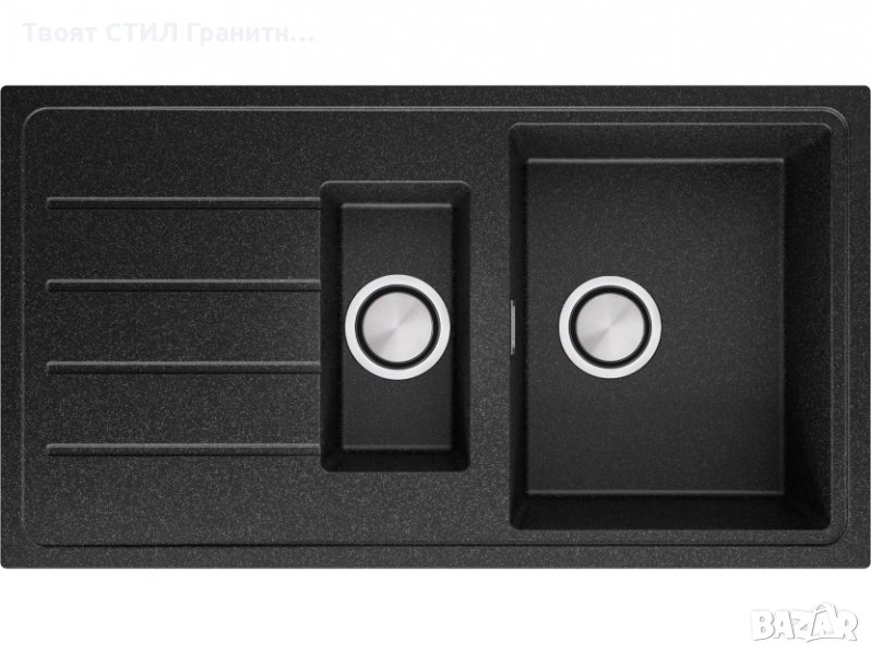 Кухненска Мивка от Гранит модел Копенхаген 900 x 500 Supreme Duo - графит, снимка 1