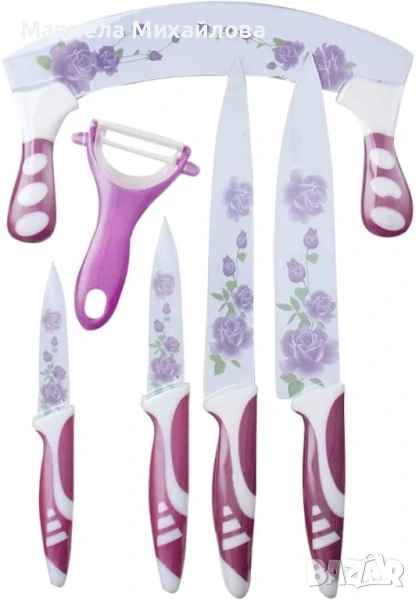 Комплект за рязане с керамичен чопър и белачка - 6 части., снимка 1