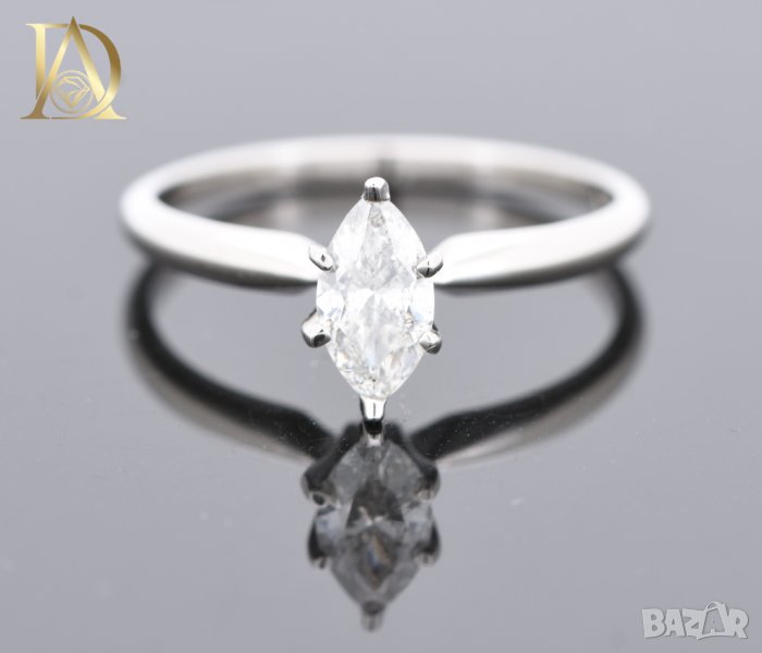 Нов Златен Пръстен с 0.47кт Естествен Диамант, снимка 1