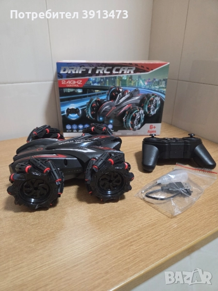 Чисто нова Кола с дистанционно управление, звукови ефекти, въртене на 360градуса, снимка 1