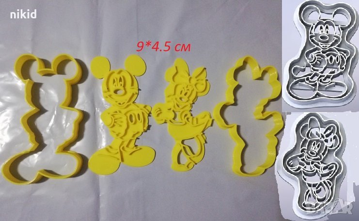 Мики Маус Мини Маус Високи Пластмасов резец форма за тесто фондан украса декор, снимка 1