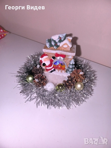 коледна светеща керамична камина, снимка 1