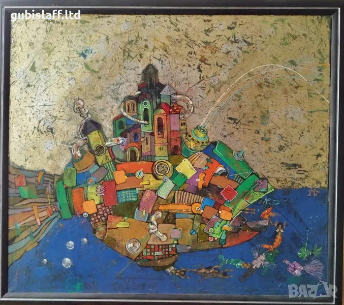 Картина "Кръговрат", проф. Пл. Легкоступ, 1993 г., снимка 1