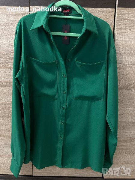 Зелена дамска риза MISSPAP, снимка 1