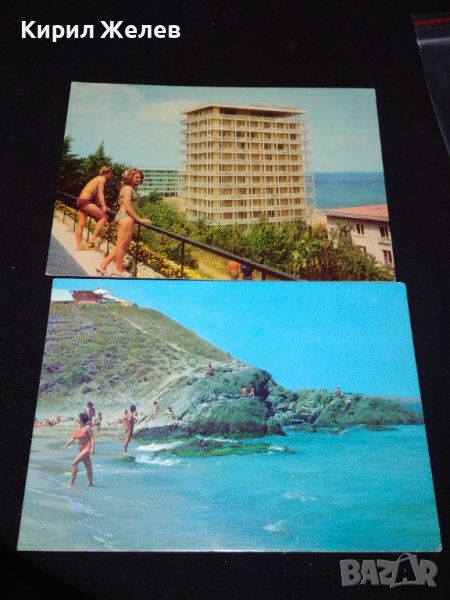 Две стари картички  Българското Черноморие АХТОПОЛ къмпинг Делфин, Златни пясъци хотел Берлин 22536, снимка 1