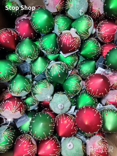 Стъклени коледни топки декорация за елха , снимка 1