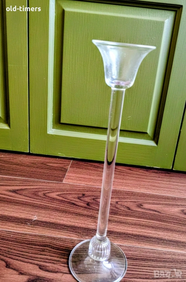 Стъклени свещник , снимка 1