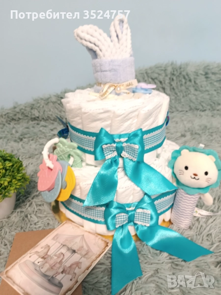 Ръчно изработена Торта от памперси за момче, снимка 1