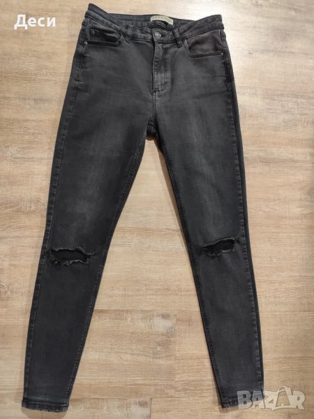 дънки с висока талия и прорези на колената, снимка 1