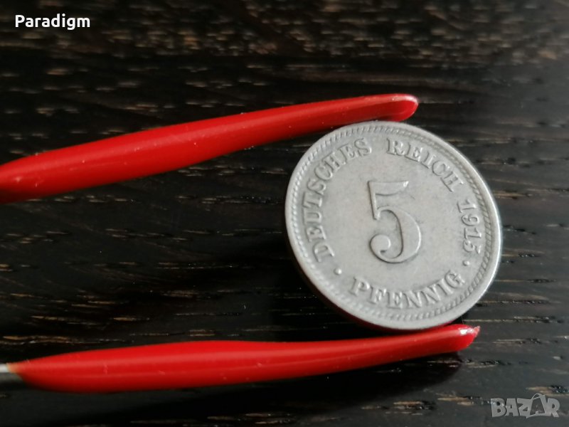 Райх монета - Германия - 5 пфенига | 1915г.; серия D, снимка 1