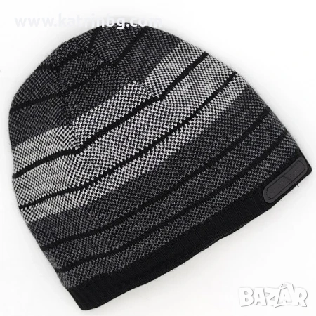 Зимна мъжка шапка с ивици – елегантен дизайн Код на продукта:MSHA-09, снимка 1