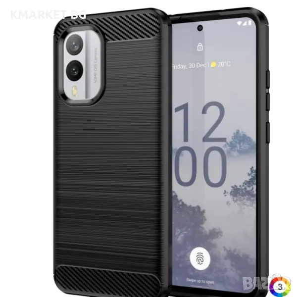 Nokia X30 5G Удароустойчив Carbon Fiber Калъф и Протектор, снимка 1