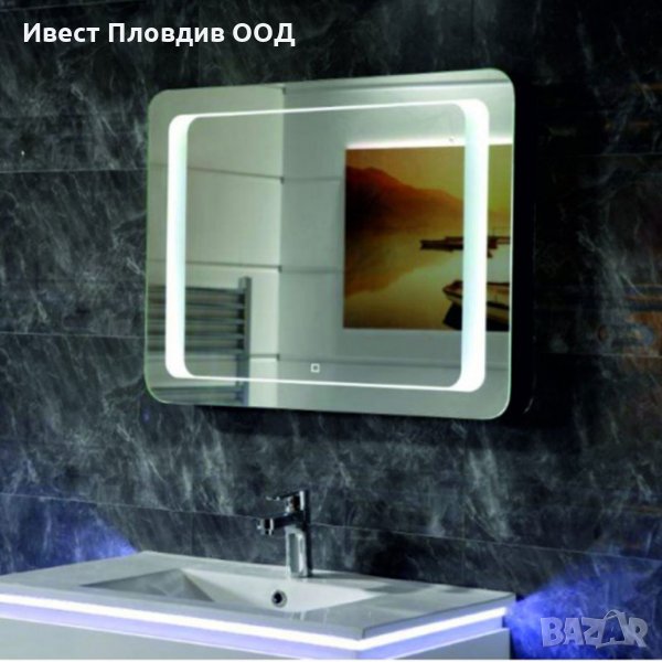 Огледало за баня 60х80 см  с вградено LED осветление и нагревател, снимка 1