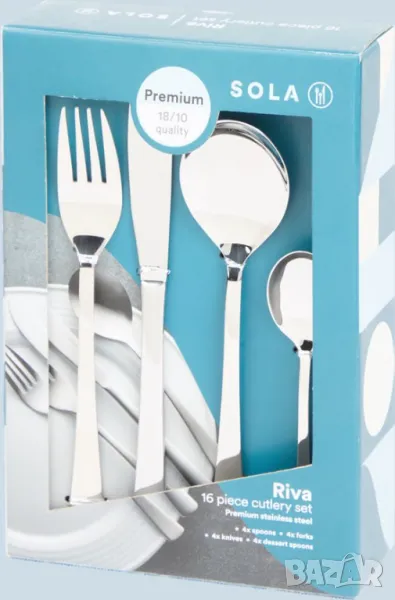 Sola - Комплект прибори - 16 части - 4 лица - Неръждаема стомана, снимка 1