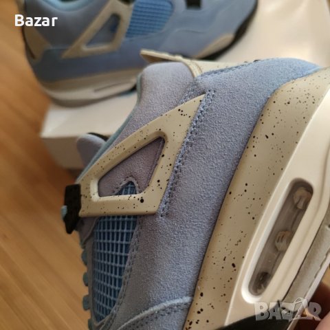 Нови Мъжки Обувки Nike Air Jordan Retro 4 UNC University Blue Сини Кецове Маратонки Размер 43, снимка 14 - Други - 39632515