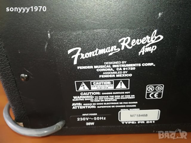 fender frontman reverb amplifier-внос germany-34х30х18см, снимка 3 - Ресийвъри, усилватели, смесителни пултове - 28337554